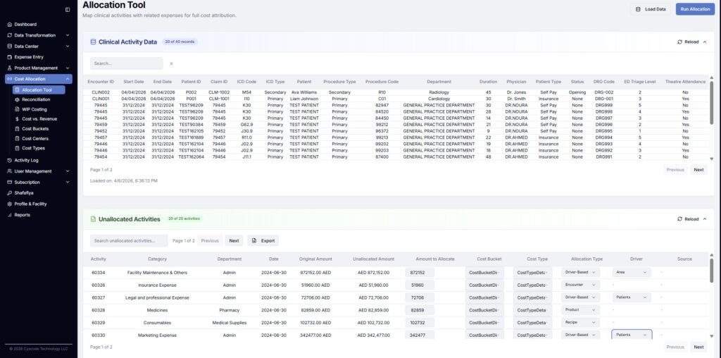 Abu Dhabi Clinical Costing Engine_Allocation
